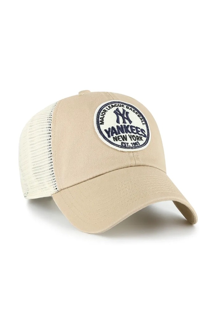 47 brand Czapka z daszkiem z bawełną MLB New York Yankees B.FELTN17GWP.KH beżowy AW26