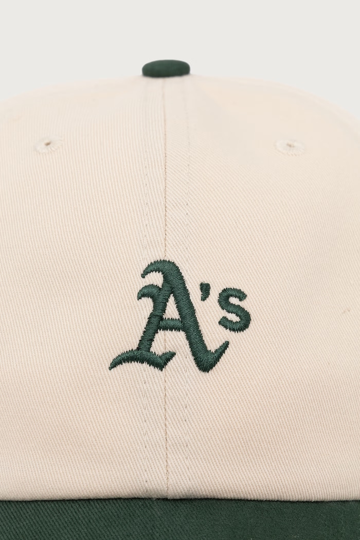 47 brand Czapka z daszkiem bawełniana MLB Oakland Athletics B.BSRBT18GWS.NT beżowy AW26