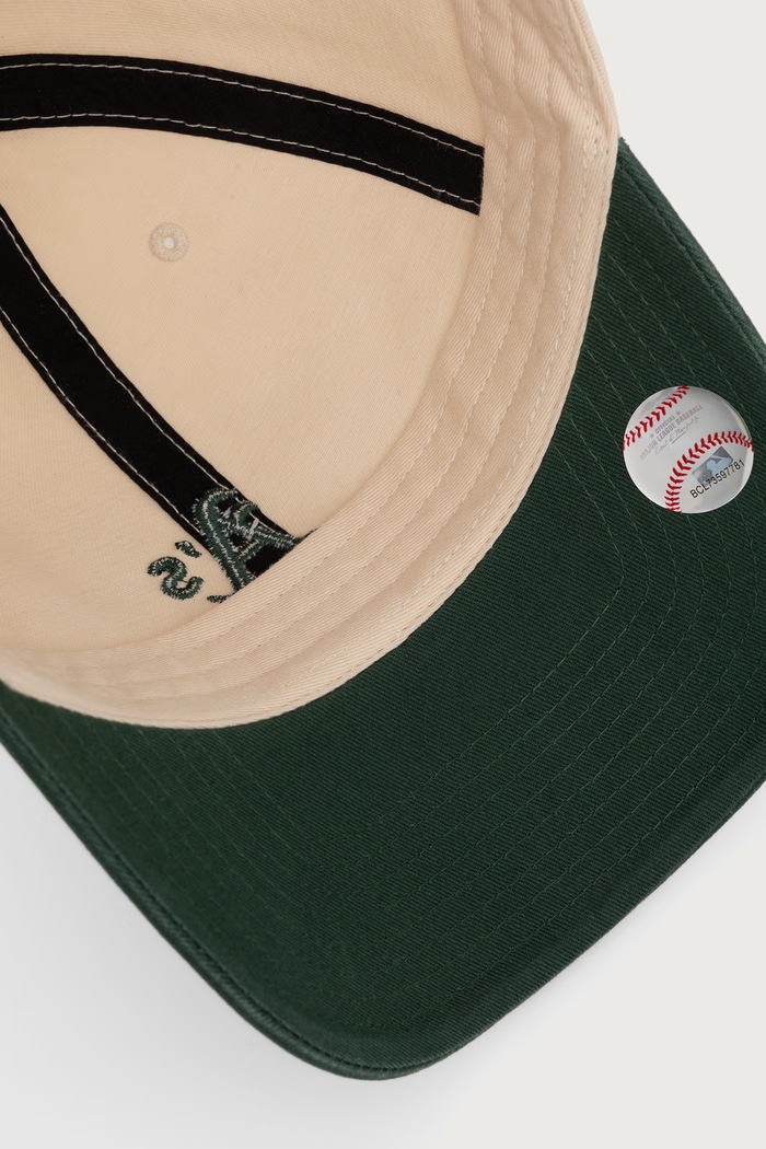 Czapka z daszkiem bawełniana MLB Oakland Athletics 47 brand B.BSRBT18GWS.NT beżowy