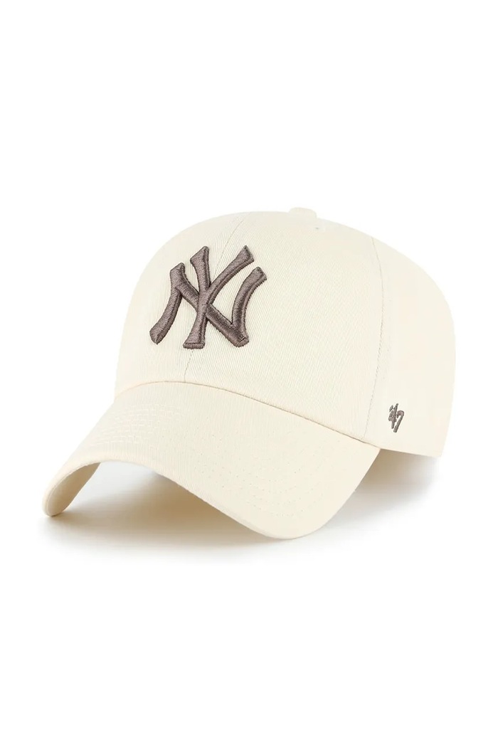 47 brand Czapka z daszkiem bawełniana MLB New York Yankees beżowy B.NLRGW17GWS.NTW