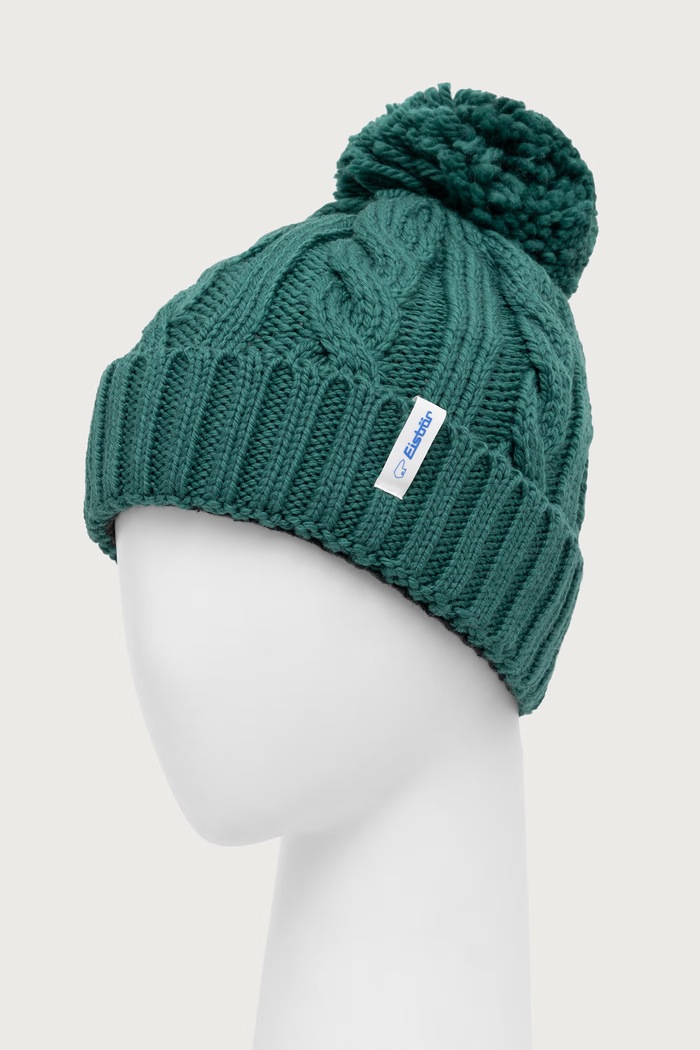 Eisbar Czapka z pomponem z wełną merino Alba Pompon MÜ E31063 turkusowy AW26