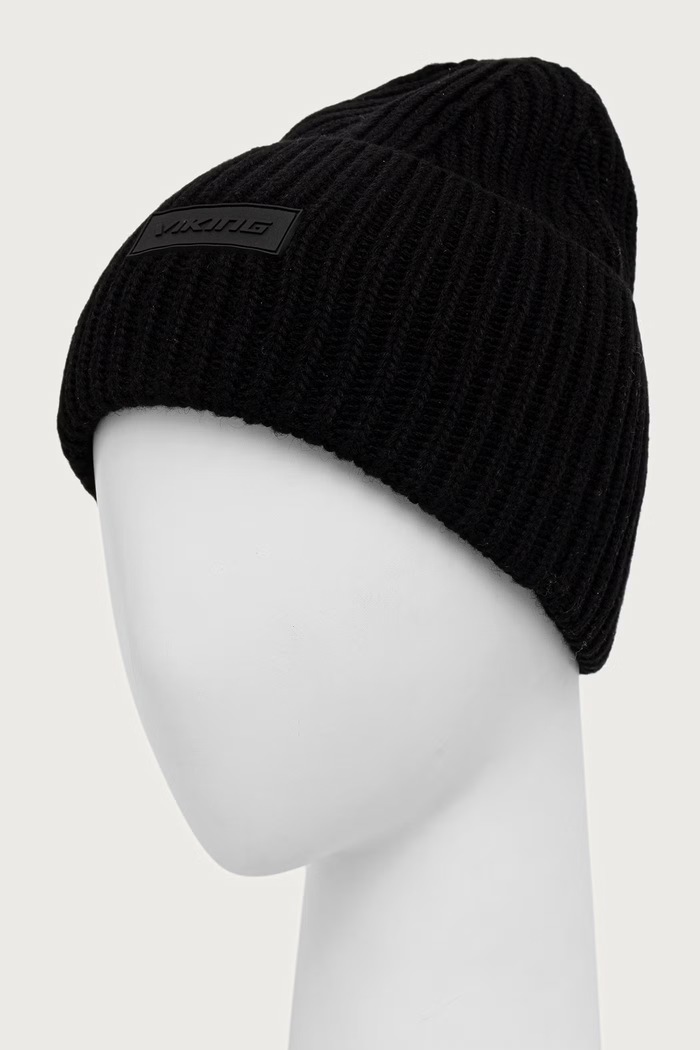 Viking Czapka beanie z wełną Froja Life Style 210.27.6548 czarny AW26