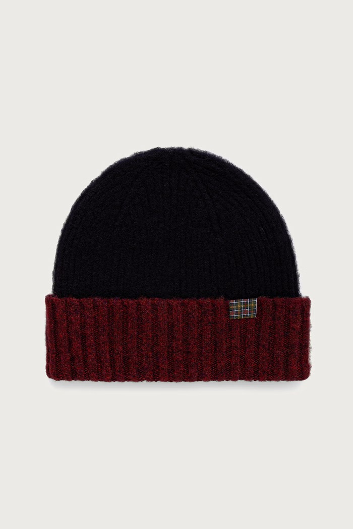Barbour Scottish Angus Knitted czapka beanie wełniana granatowy MHA1001NY91