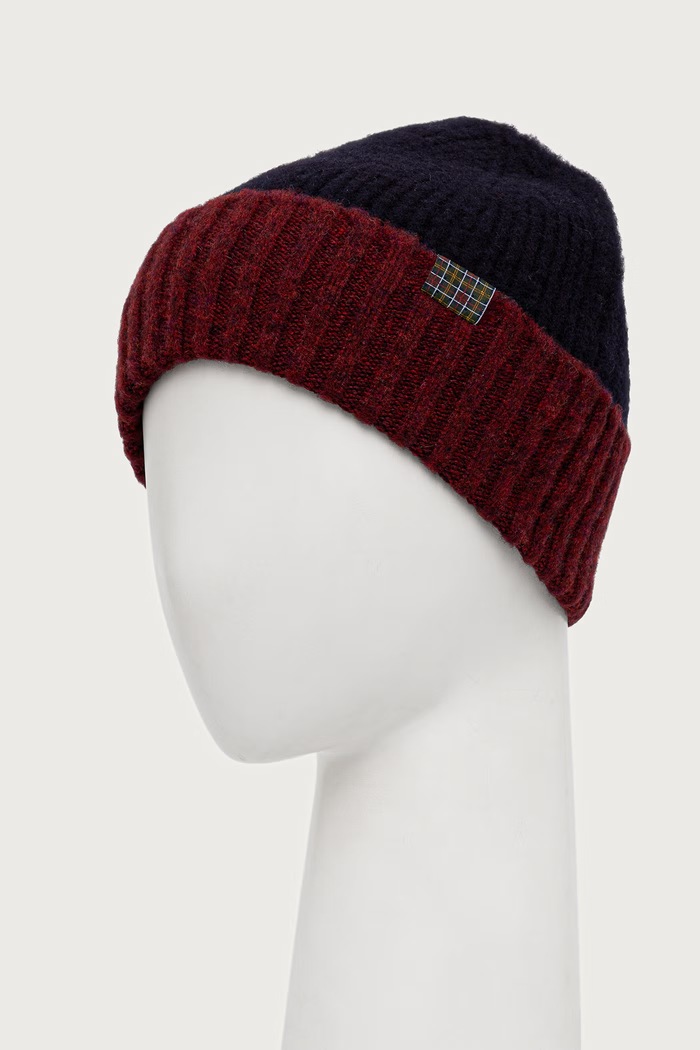 Barbour Scottish Angus Knitted czapka beanie wełniana MHA1001NY91 granatowy AW26