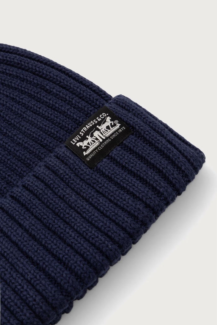 Dodaci Levi's Beanie kapa od pamuka SUNSET 007Z2 mornarsko plava