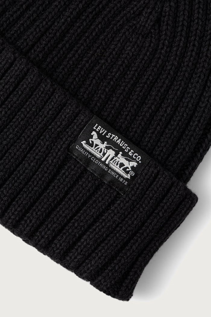 Levi's Σκούφος beanie βαμβακερός SUNSET 007Z2 μαύρο AW26