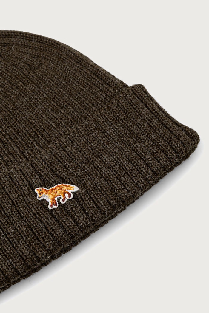 Akcesoria Maison Kitsuné Baby Fox czapka beanie wełniana PW06103KT1022 zielony