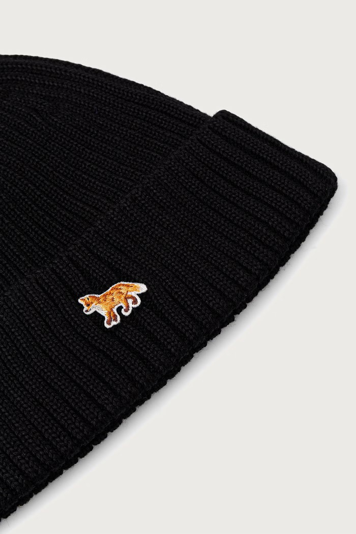Akcesoria Maison Kitsuné Baby Fox czapka beanie wełniana PW06103KT1022 czarny