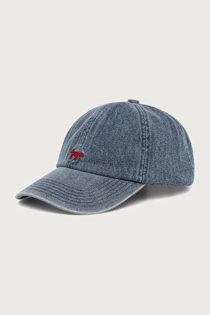 Maison Kitsuné Profile Fox czapka bejsbolówka jeansowa niebieski MRUAH04WD4025