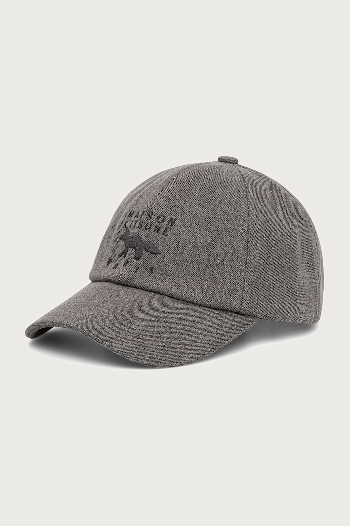 Maison Kitsuné Profile Fox czapka bejsbolówka jeansowa szary MRUAH03WB0061