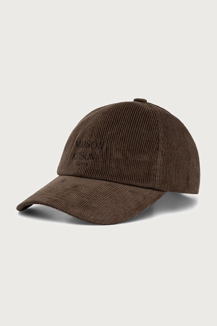 Maison Kitsuné Paris czapka bejsbolówka sztruksowa zielony MRUAH02WW9141