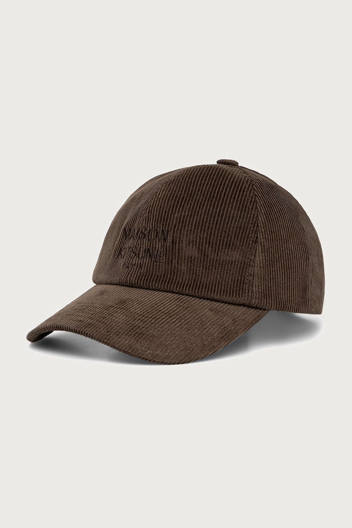 Maison Kitsuné Paris czapka bejsbolówka sztruksowa zielony MRUAH02WW9141