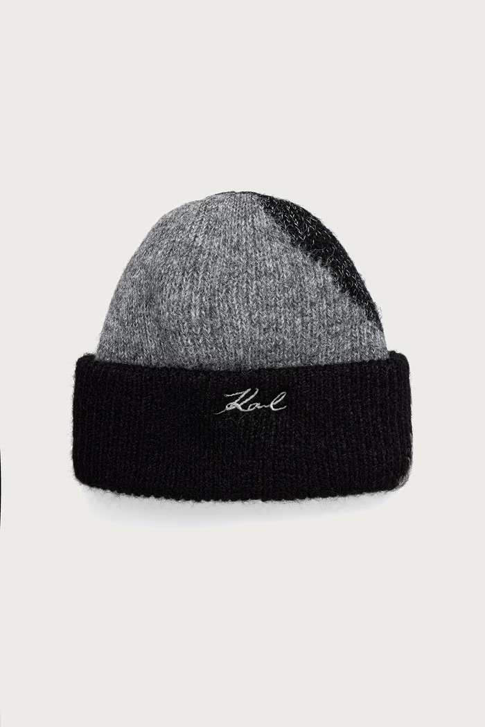 Karl Lagerfeld σκούφος από πρόσμιξη μαλλιού μαύρο B4W33007
