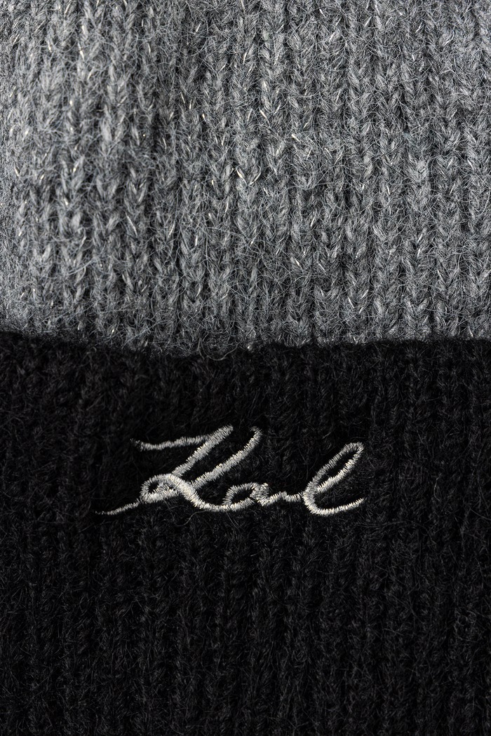 Karl Lagerfeld σκούφος από πρόσμιξη μαλλιού B4W33007 μαύρο AW26