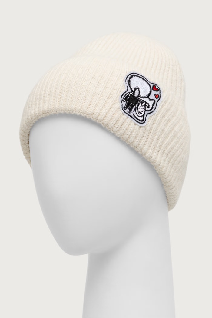 Karl Lagerfeld Czapka beanie z wełną B4W33041 beżowy AW26