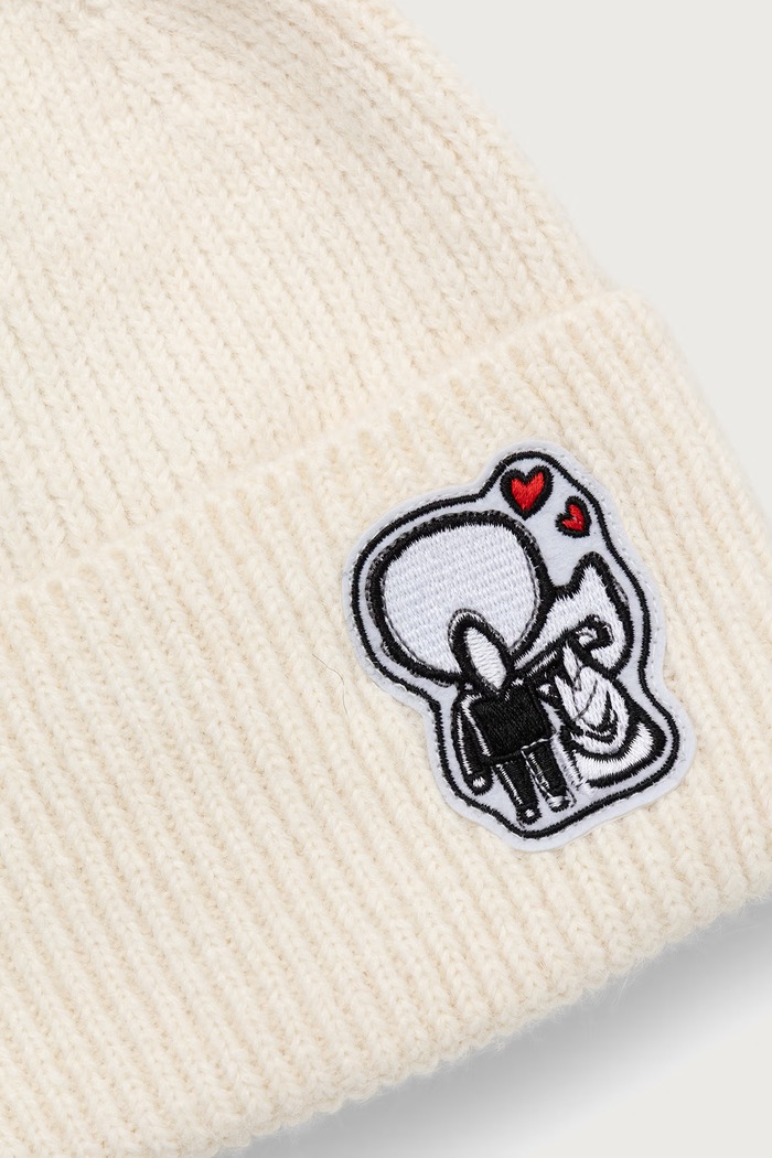 Akcesoria Karl Lagerfeld Czapka beanie z wełną B4W33041 beżowy