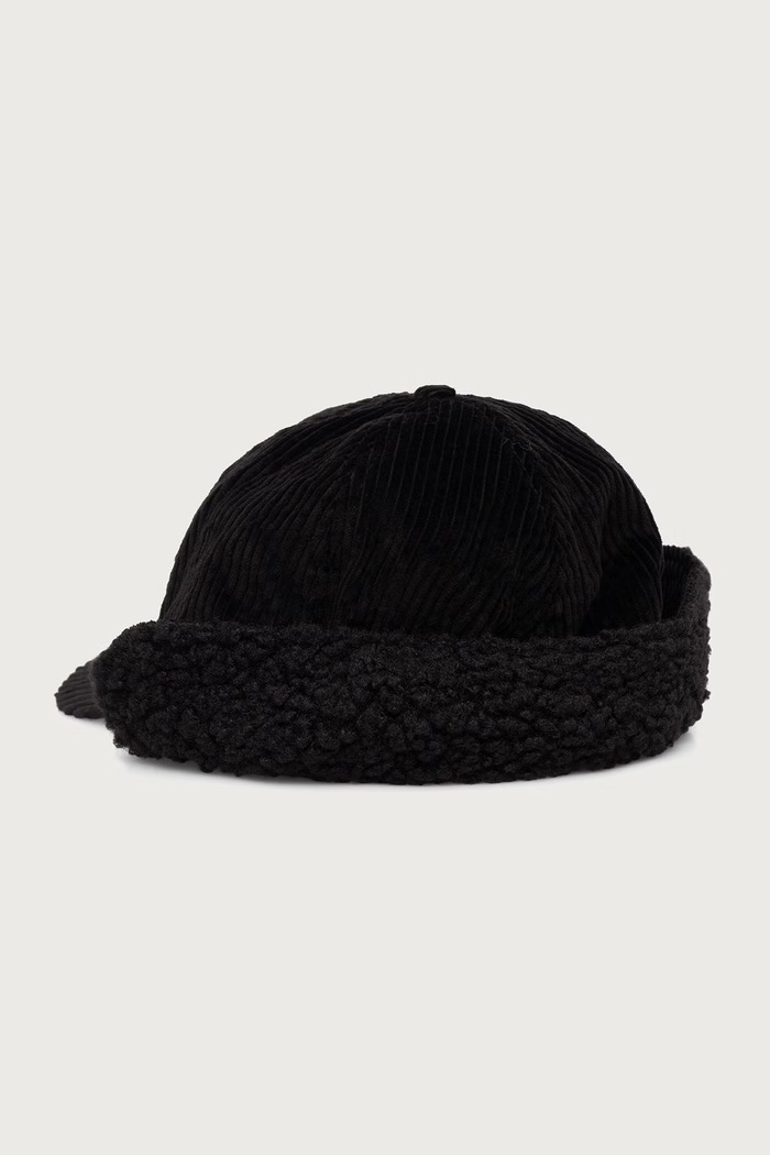Akcesoria Kangol Czapka z daszkiem sztruksowa COZY CORD EARFLAP BB K5470.BK001 czarny