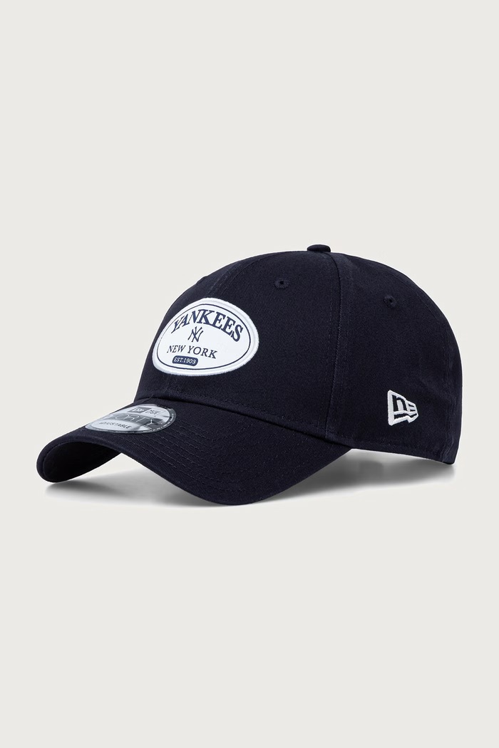 New Era czapka z daszkiem bawełniana PATCH 9FORTY® granatowy 60915783