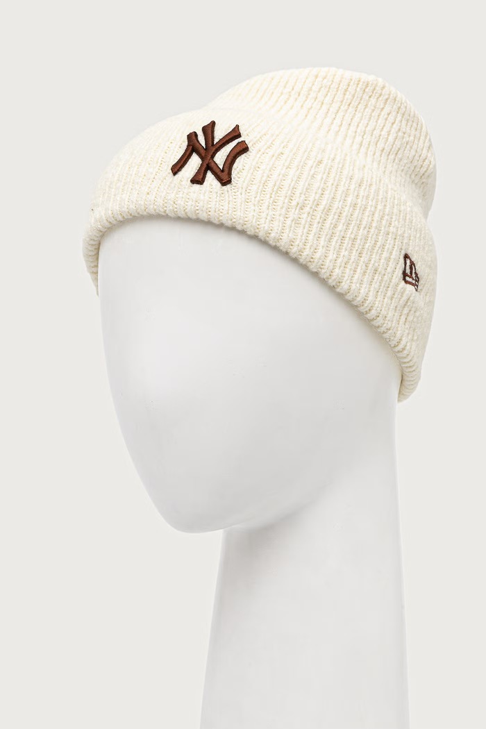 New Era Czapka z dodatkiem wełny WIDE CUFF 60915815 beżowy AW26