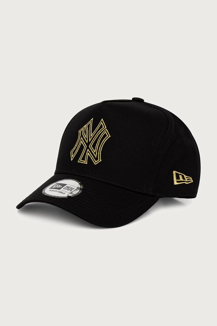 New Era czapka z daszkiem bawełniana METALLIC OUTLINE E-FRAME czarny 60915965