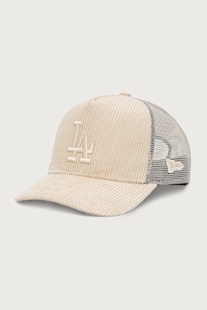 New Era czapka z daszkiem trucker sztruksowa TONAL CORD TRUCKER beżowy 60915925
