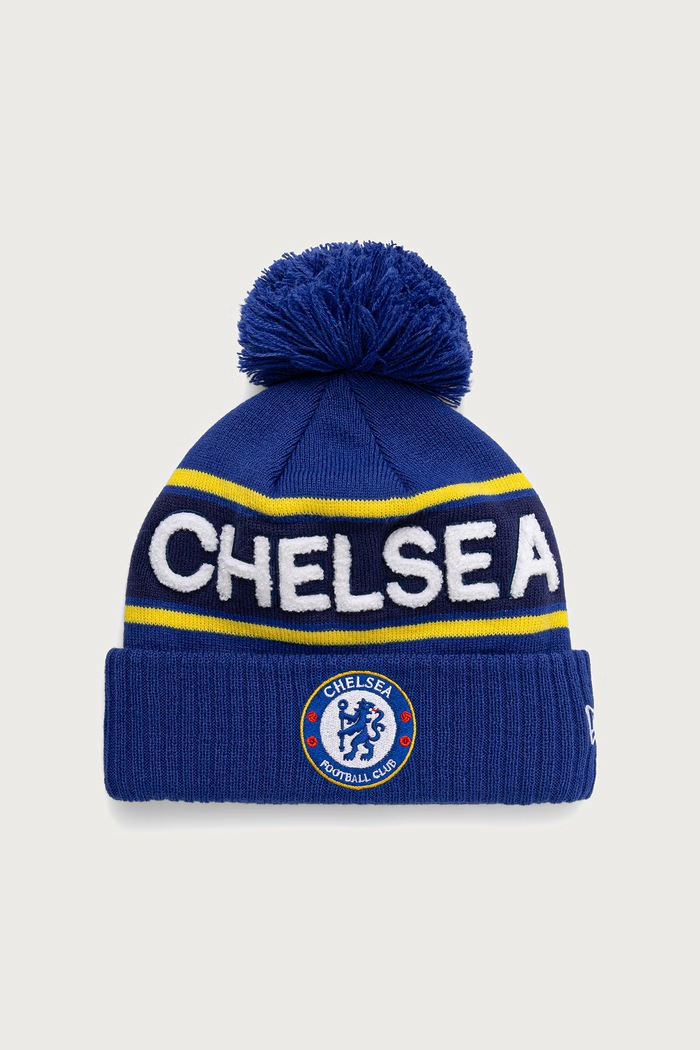 New Era czapka z pomponem SPORT CUFF CHELSEA FC LION CREST niebieski 60897617