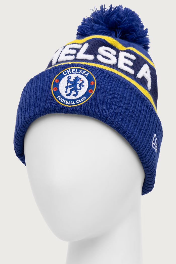 New Era czapka z pomponem SPORT CUFF CHELSEA FC LION CREST 60897617 niebieski AW26