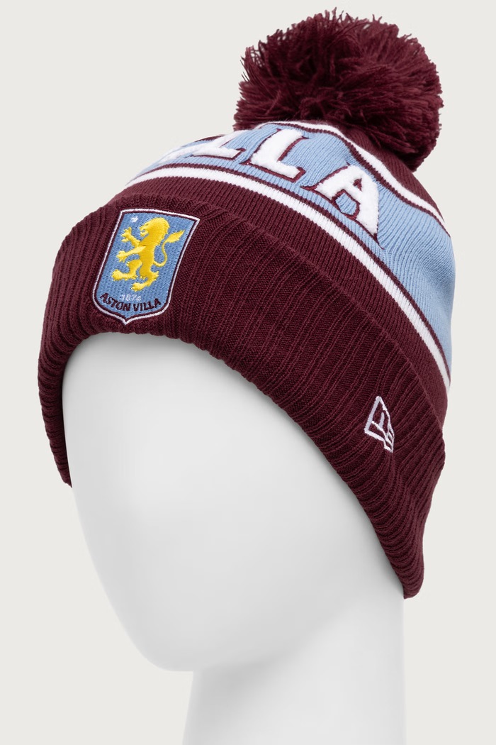 New Era czapka z pomponem SPORT CUFF KNIT ASTON VILLA FC 60897654 bordowy AW26