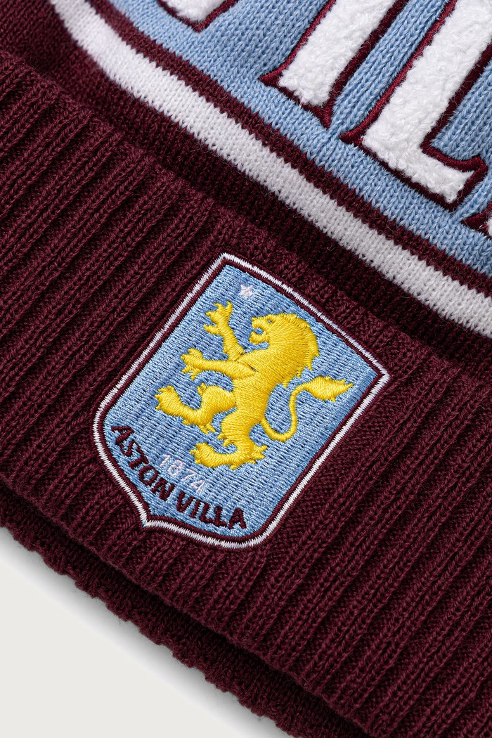 Akcesoria New Era czapka z pomponem SPORT CUFF KNIT ASTON VILLA FC 60897654 bordowy