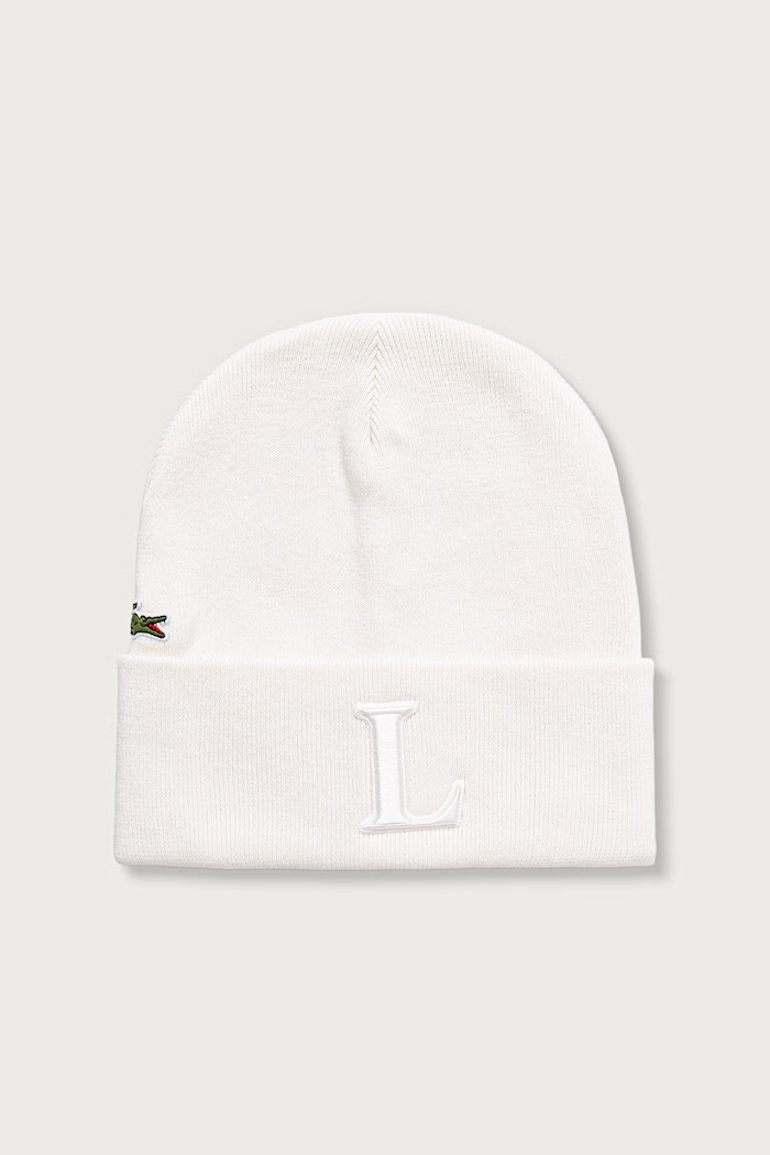 Lacoste Czapka beanie z wełną beżowy RB9901