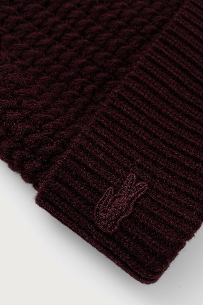 Akcesoria Lacoste Czapka beanie z wełną RB9881 bordowy