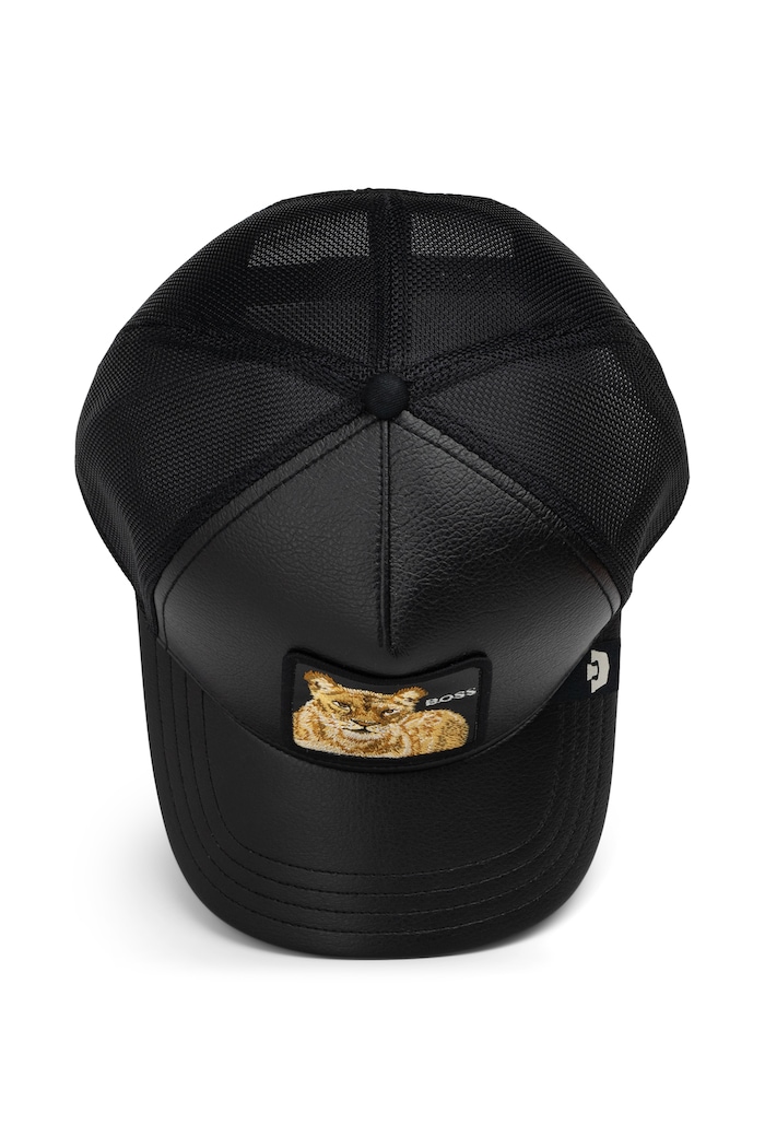 Czapka z daszkiem trucker Faux Leather Lioness Goorin Bros czarny 101.3164