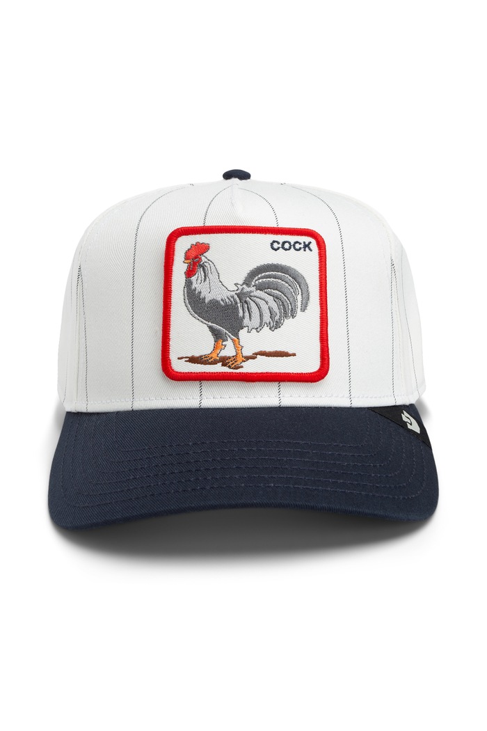 Goorin Bros Czapka z daszkiem bawełniana Pinstripe Rooster 101.4004 biały AW26