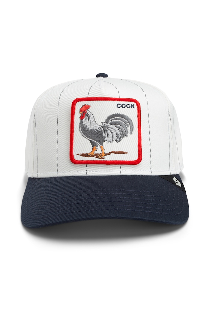 Goorin Bros Czapka z daszkiem bawełniana Pinstripe Rooster 101.4004 biały AW26