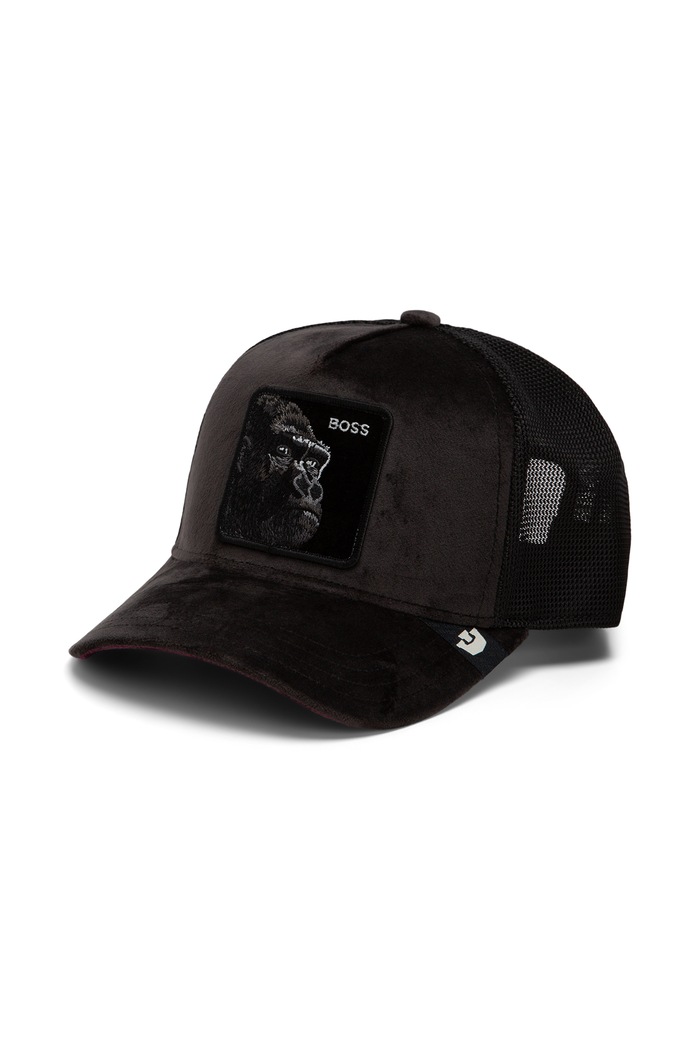 Goorin Bros Czapka z daszkiem trucker welurowa Velour Boss czarny 101.3674