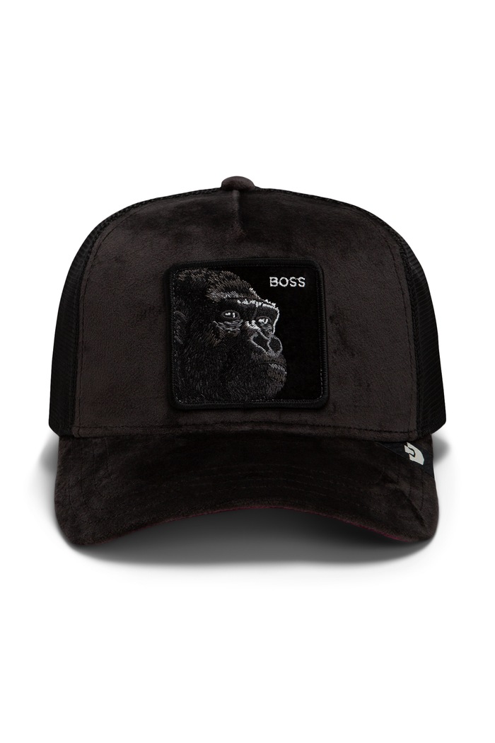 Goorin Bros Czapka z daszkiem trucker welurowa Velour Boss 101.3674 czarny AW26