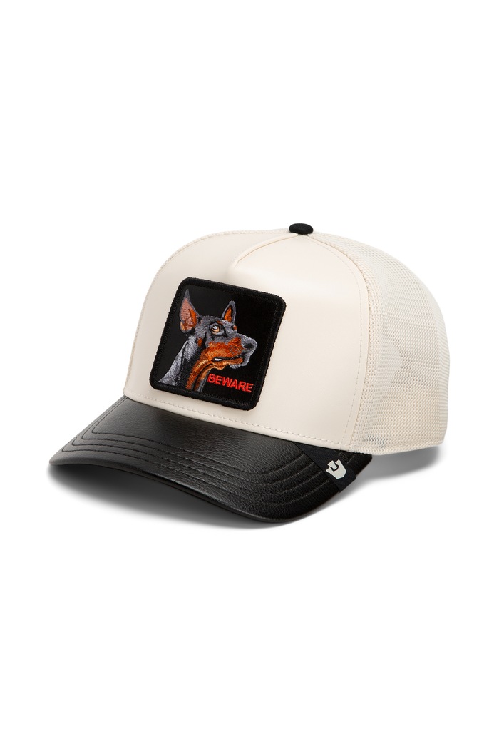 Goorin Bros Czapka z daszkiem trucker Faux Leather Doberman biały 101.3166