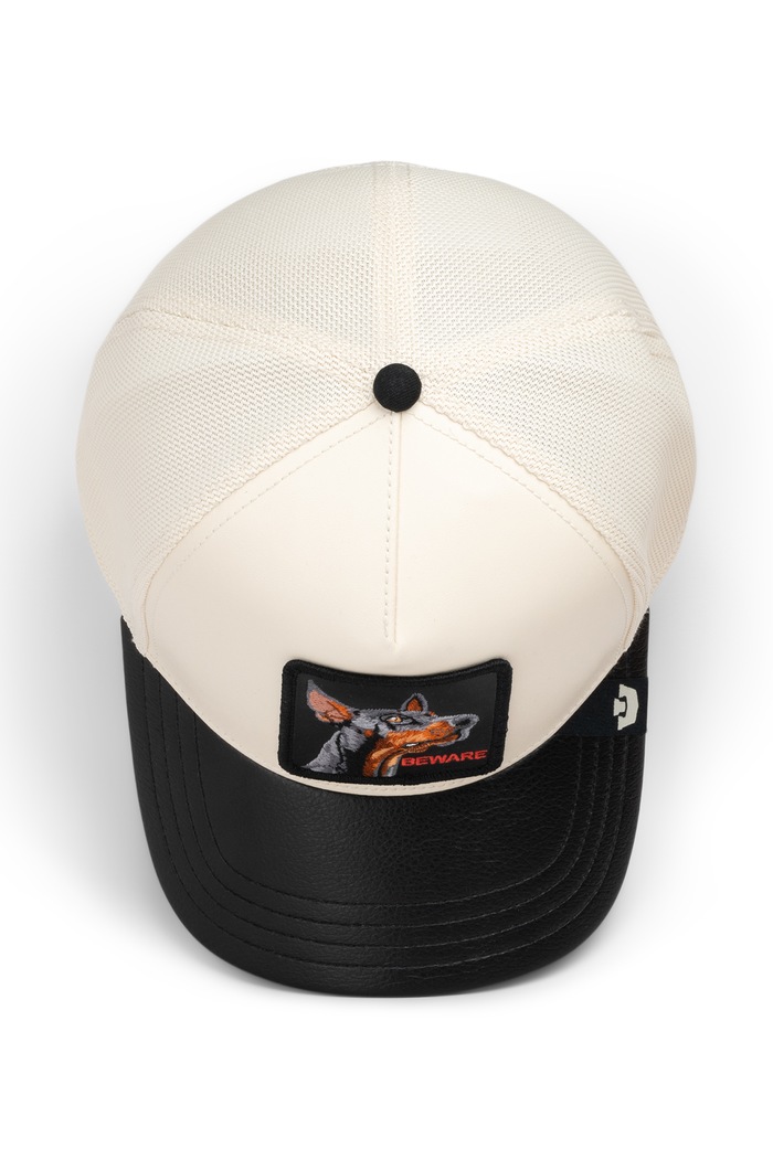 Czapka z daszkiem trucker Faux Leather Doberman Goorin Bros biały 101.3166
