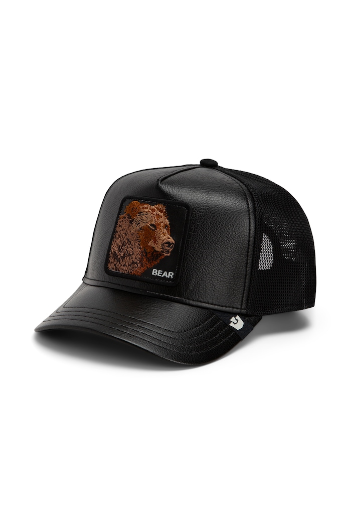 Goorin Bros Czapka z daszkiem trucker z imitacji skóry Faux Leather Bear czarny 101.3167