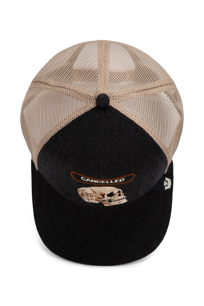 Czapka z daszkiem trucker jeansowa Cancelled Denim Rocker Goorin Bros czarny 101.3142