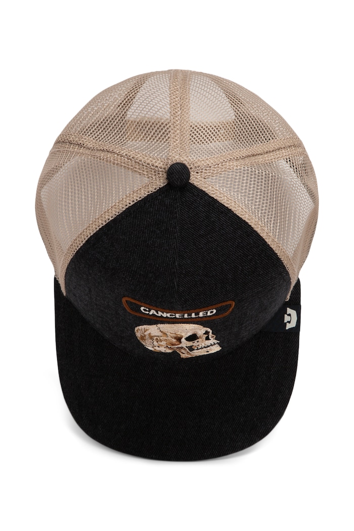 Czapka z daszkiem trucker jeansowa Cancelled Denim Rocker Goorin Bros czarny 101.3142