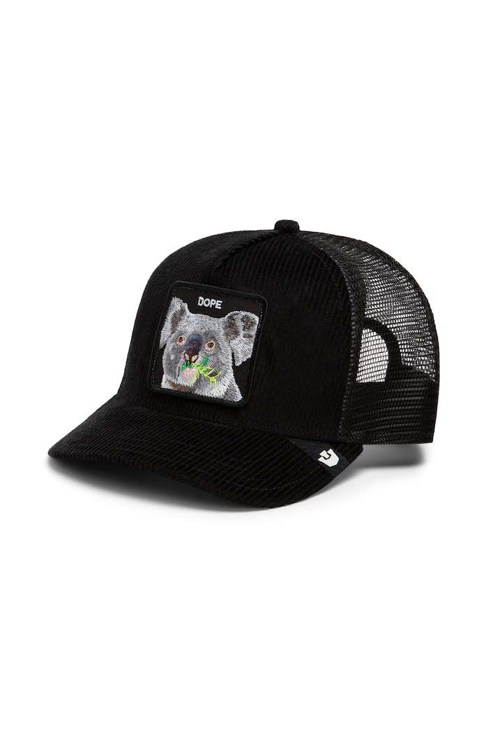 Goorin Bros Czapka z daszkiem trucker sztruksowa Corduroy Dope czarny 101.3187