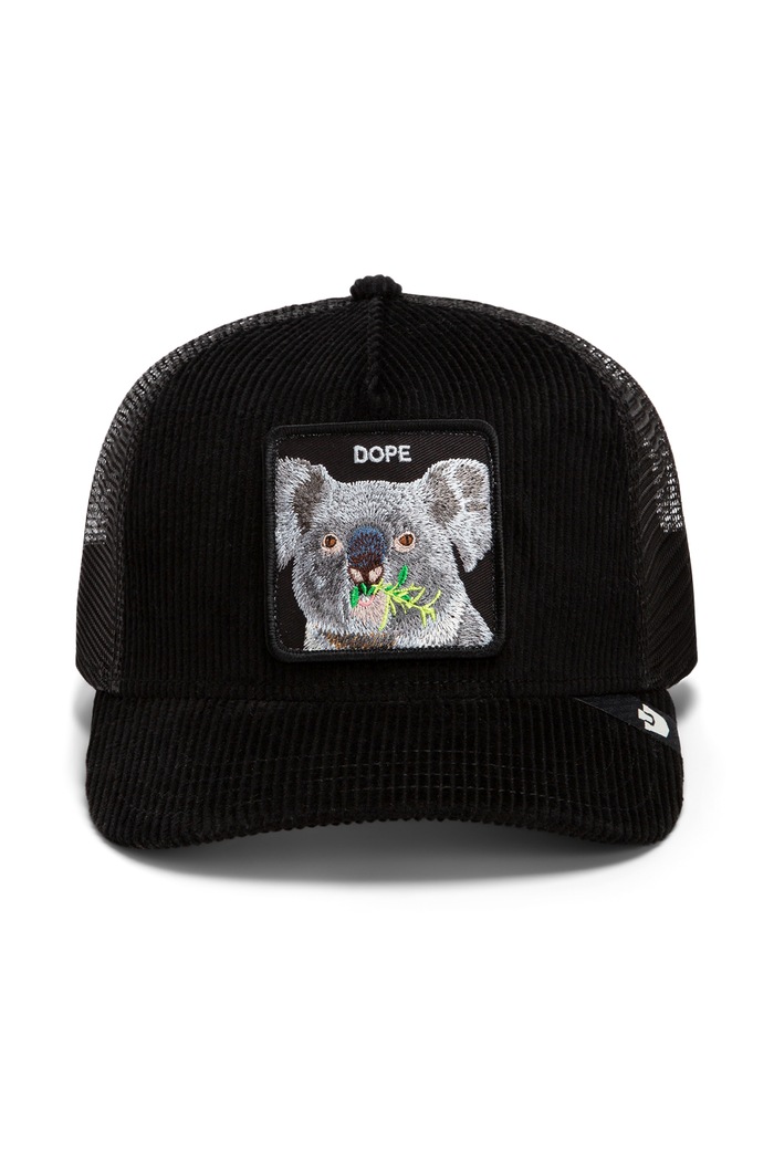 Goorin Bros Czapka z daszkiem trucker sztruksowa Corduroy Dope 101.3187 czarny AW26
