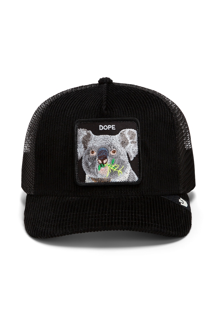 Goorin Bros Czapka z daszkiem trucker sztruksowa Corduroy Dope 101.3187 czarny AW26