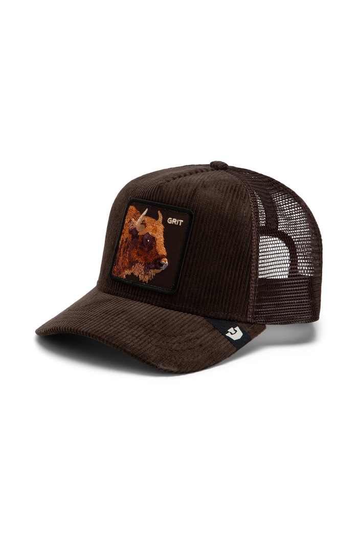 Goorin Bros Czapka z daszkiem trucker sztruksowa Corduroy Grit brązowy 101.3185
