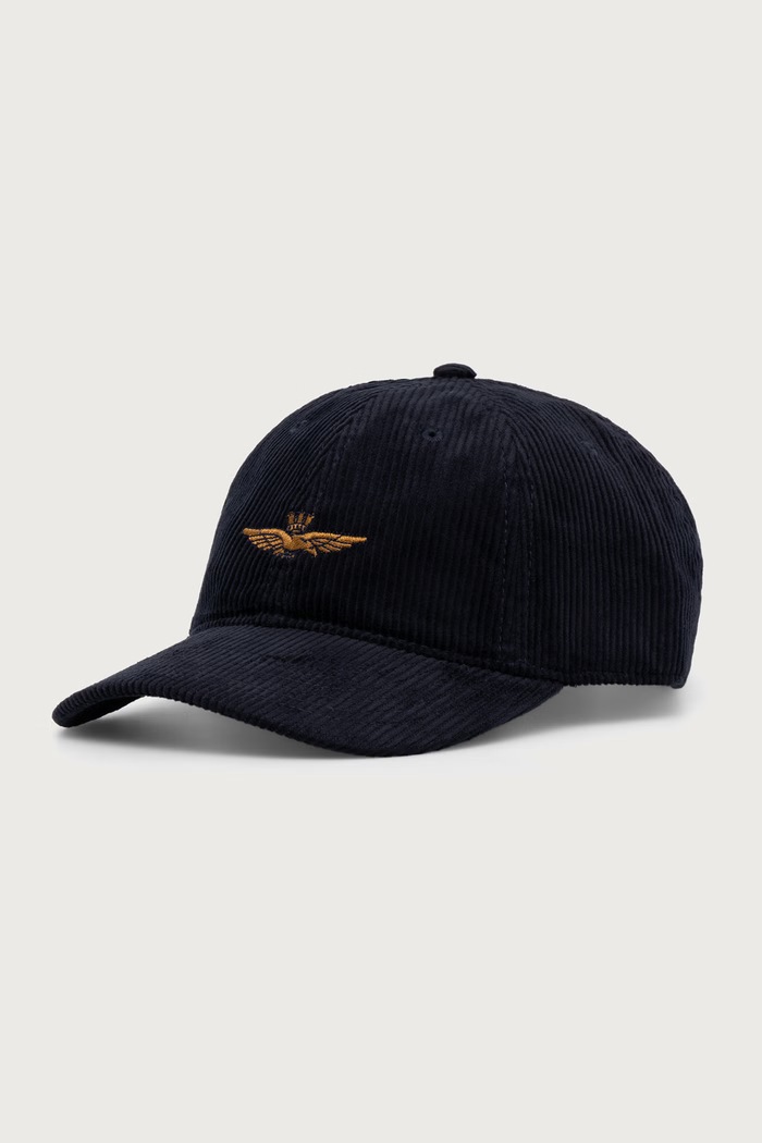 Aeronautica Militare Czapka z daszkiem sztruksowa granatowy HA1262UCT04388