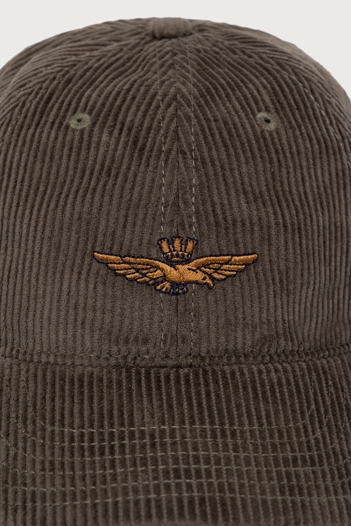 Aeronautica Militare Czapka z daszkiem sztruksowa HA1262UCT04388 zielony AW26