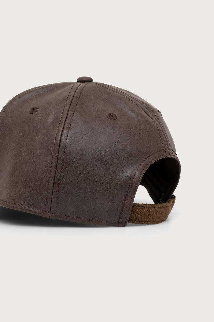 Akcesoria Aeronautica Militare Czapka z daszkiem z imitacji skóry HA1256DCT03415 brązowy