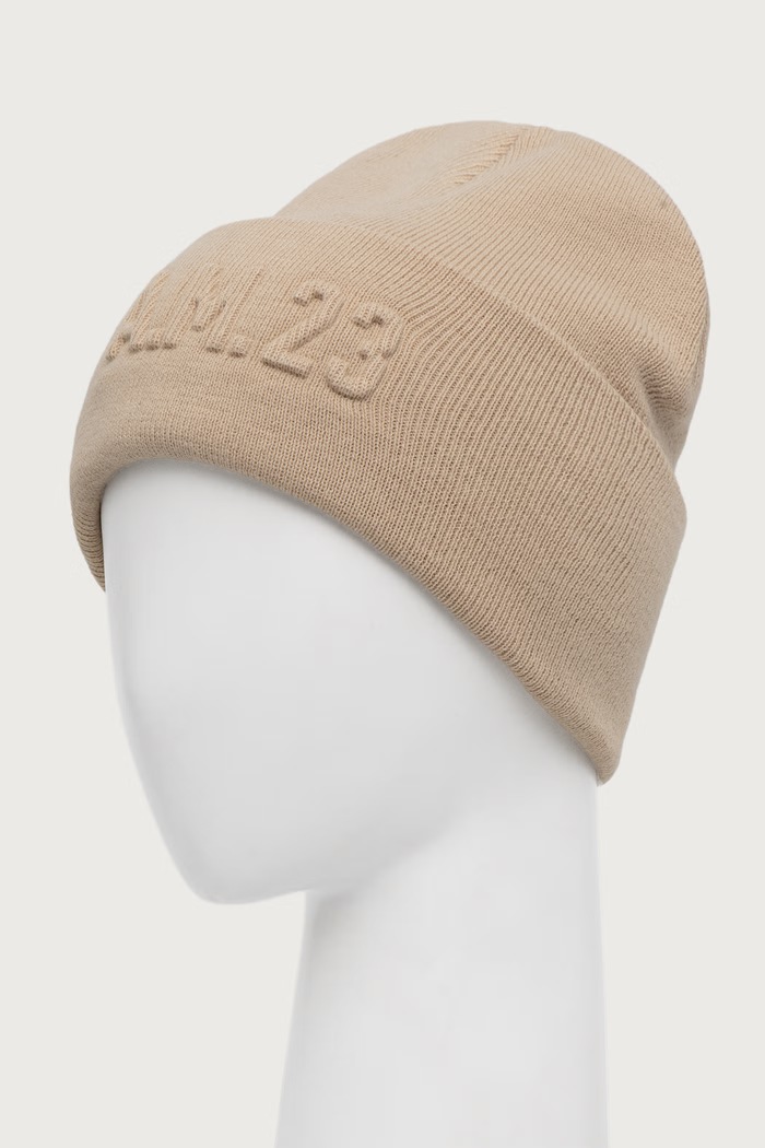 Aeronautica Militare Czapka beanie CU0090DL00949 beżowy AW26