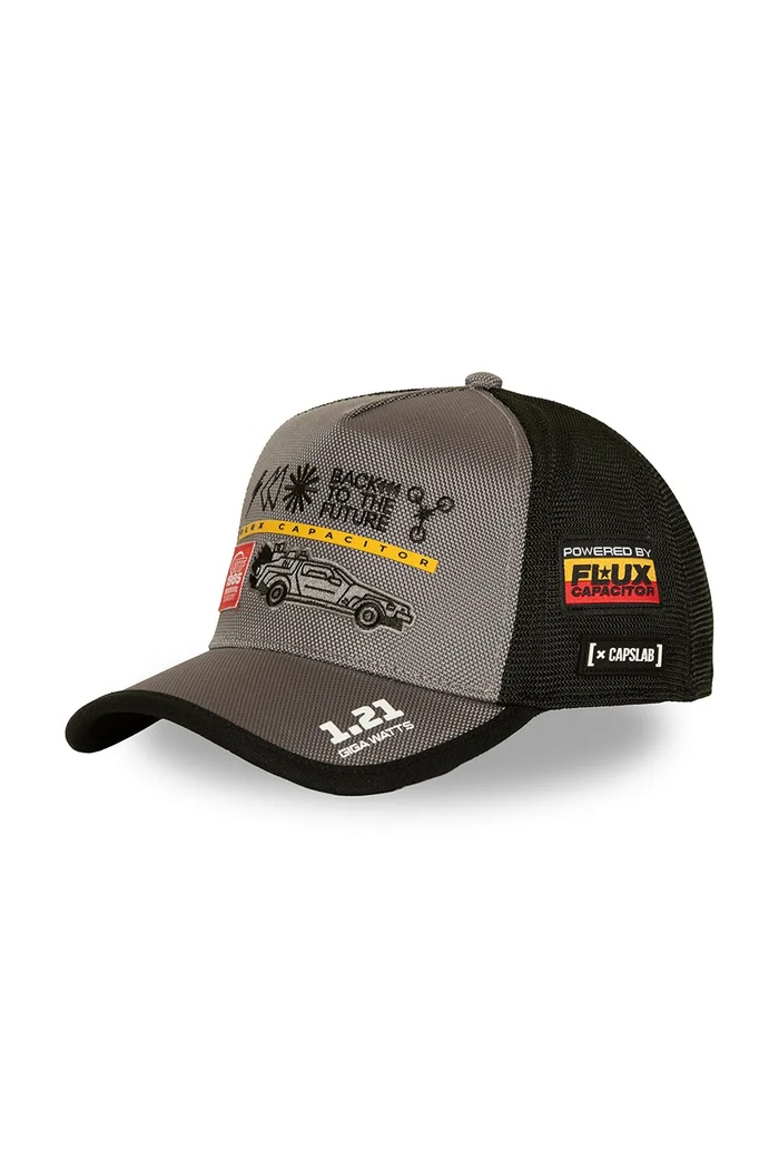 Capslab Czapka z daszkiem trucker z bawełną x back to the future szary CL.BTF2.1.PCT.BTF